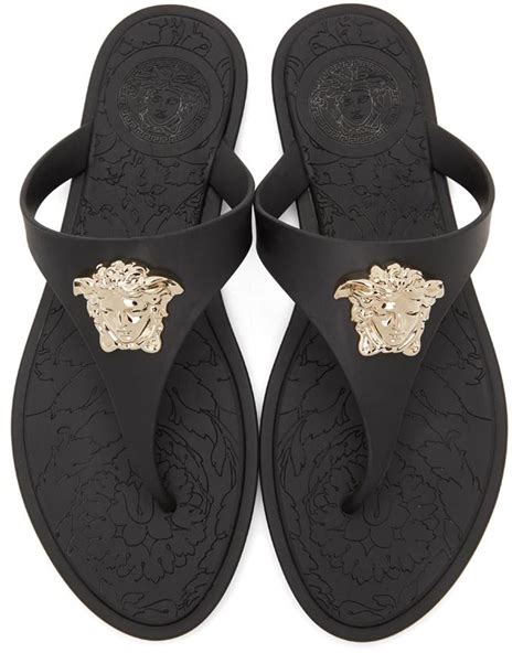 black versace flip flops|Versace slides on sale.